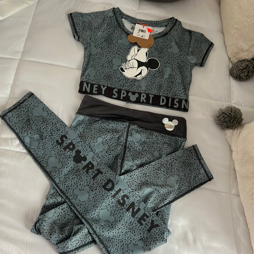 Zara legging set Disney sport. Youth size 13-14 new never used.